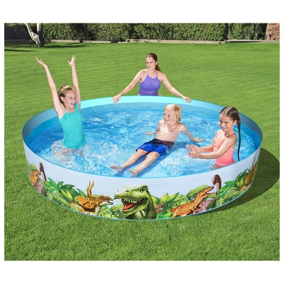 Бассейн Dinosaur Fill'N Fun, жёсткий борт, 244×46 см, 55001 Bestway
