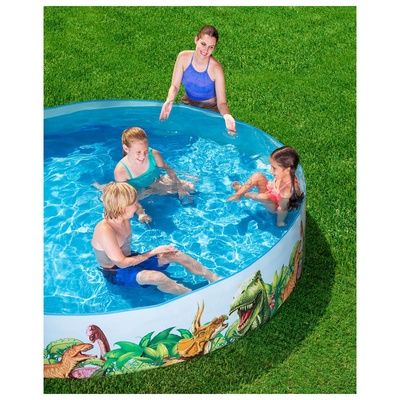 Бассейн Dinosaur Fill'N Fun, жёсткий борт, 244×46 см, 55001 Bestway