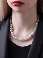 Бусы «Невеста» с жемчугом, шар №10, белые, со, стразами, 40 см - фото 57933434