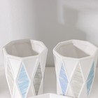 Набор аксессуаров для ванной комнаты «Олимпия», 4 предмета, дозатор 340 мл, мыльница, два стакана 300 мл, белый - Фото 3