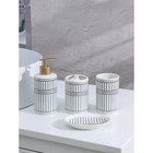 Набор аксессуаров для ванной комнаты «Греция», 4 предмета (мыльница, дозатор 350 мл, два стакана), цвет серый - фото 1237187