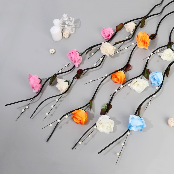 Декор тинги "Розы крупные с шариками" 150 см (цена за 1 шт), микс - Фото 1