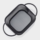 Корзинка для картофеля фри Доляна «Снеки», мелкая сетка, чёрная - Фото 3