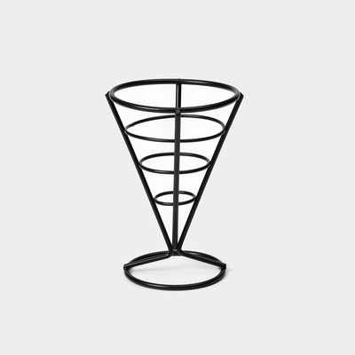 Корзинка для картофеля фри Доляна «Лукси», 10×10×14.5 см, нержавеющая сталь, чёрная