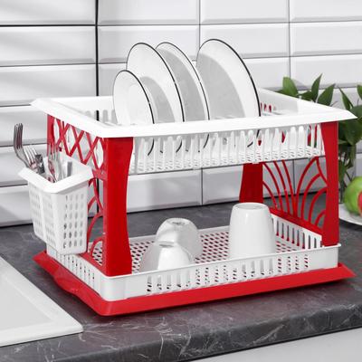 Пластиковая 3 х ярусная полка для кухни plastic rack 3 layer