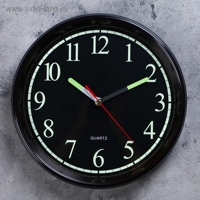Часы настенные "Илони",  d-30 см, плавный ход, флуоресцентные - Фото 1