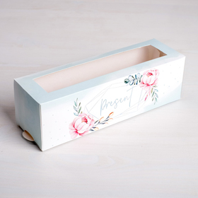 Коробка для макарун, кондитерская упаковка, «Сладкий подарок» 18 х 5.5 х 5.5 см