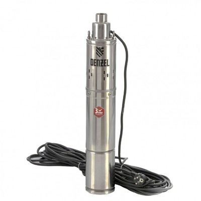 Насос скважинный Denzel DWS-4-100, винтовой, 800 Вт, напор 100 м, 28 л/мин, кабель 20 м