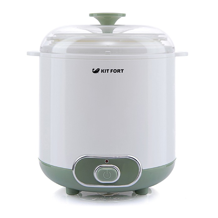 Йогуртница Kitfort КТ-2005, 20 Вт, 1.5 л, 1 ёмкость, пластик, бело-зелёная
