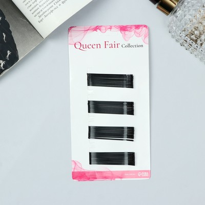 Невидимки для волос QF «Классик», набор 36 шт., 5.5 см, чёрные