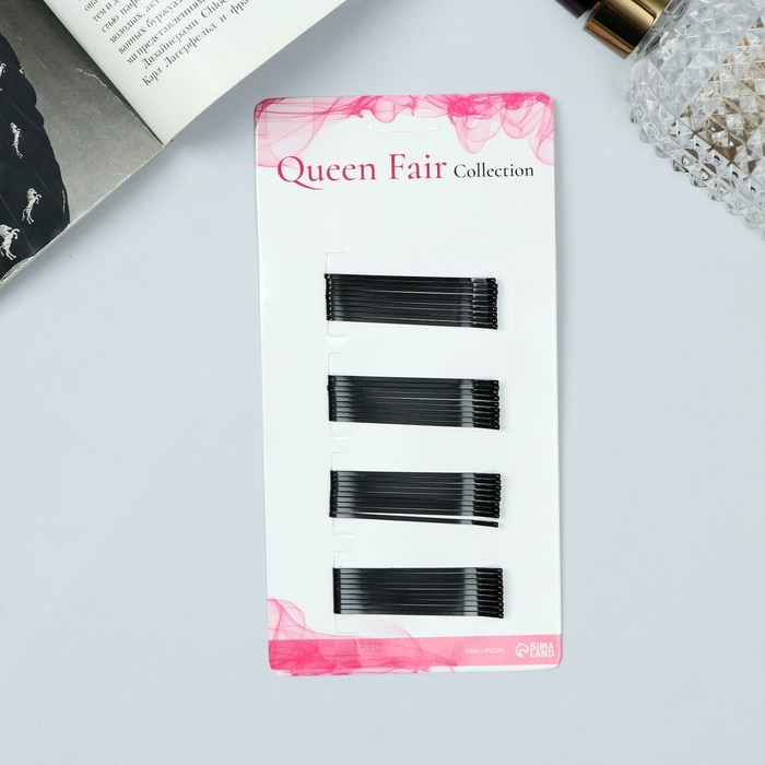 Невидимки для волос «Классик», набор 36 шт., 5.5 см, чёрные - Фото 1