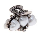 крабик для волос Шик "Мини" сердечко жемчуг - Фото 1