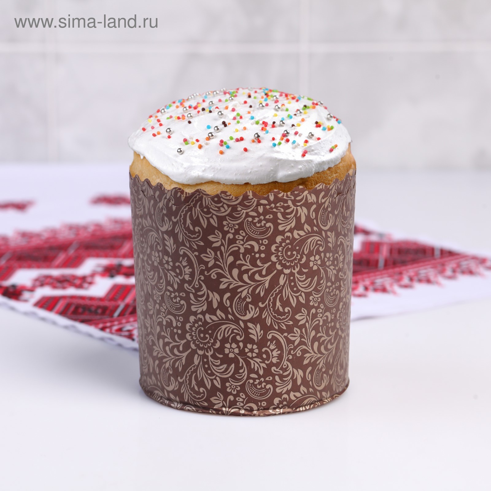 Форма бумажная для кулича "Флора" 90 x 90 мм (4705615) - Купить по цене ...