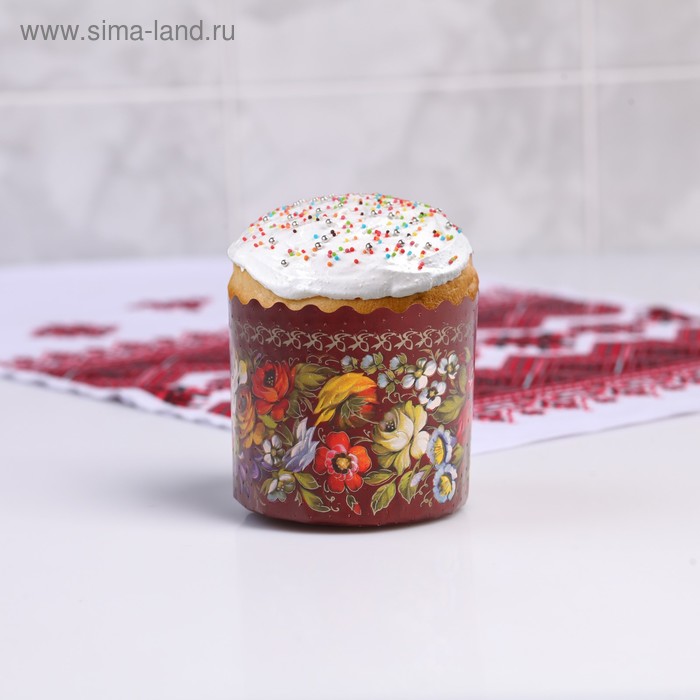 Форма бумажная для кулича «Жостово», 7×6 см, одноразовая, МИКС - Фото 1