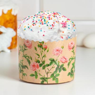 Форма бумажная для кекса, маффинов и кулича "Розы" 110x85мм