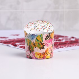 Одноразовая форма для выпечки кекса, маффинов и кулича Деко-про «Бабочки цветные», бумага, d=7 см, h=6 см
