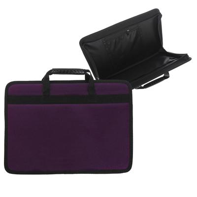 Папка с ручками каркасная, Calligrata «Люкс», А4, для бумаг, для офиса, искусственная кожа, лак «Гатчина» 330×240×50 мм, фиолетовая