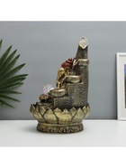 Фонтан настольный с подсветкой «Ганеша с чашами», от сети, красно-золотой, 40×25×25 см 4627418