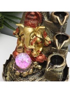 Фонтан настольный с подсветкой «Ганеша с чашами», от сети, красно-золотой, 40×25×25 см 4627418