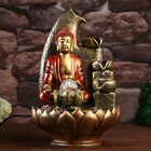 Фонтан настольный от сети, подсветка "Медитация будды" красно-золотой 40х25х25 см - фото 2899321