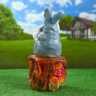 Садовая фигура "Заяц на пне" 39х20см - Фото 3