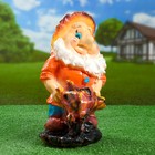 Садовая фигура "Гном с тачкой" 29х18см - Фото 1