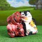 Садовая фигура "Кот с собакой" 23х20см - Фото 1