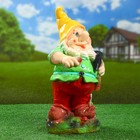 Садовая фигура "Гном с молотком №1" малый 42х18см - Фото 1