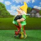 Садовая фигура "Гном с молотком №1" малый 42х18см - Фото 2