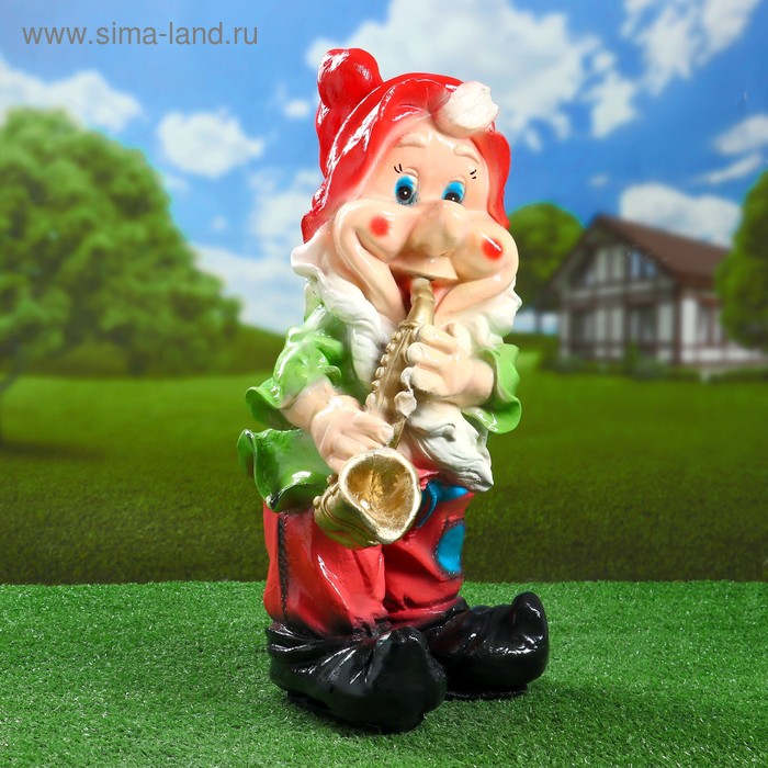 Садовая фигура "Гном с саксафоном" 50х22см - Фото 1