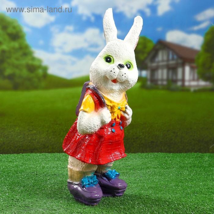 Садовая фигура "Зайка школьница" 42х18см - Фото 1