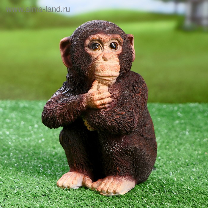 Садовая фигура "Горилла малая" 14х14х18см - Фото 1