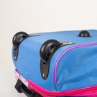 Чемодан малый, отдел на молнии, наружный карман, с расширением, цвет голубой - Фото 6