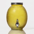 Диспенсер для напитков стеклянный «Фреш», 4 л, 21×16×24 см, цвет жёлтый - фото 4608103