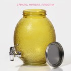 Диспенсер для напитков «Фреш», 4 л, 21×16×24 см, стекло, жёлтый - Фото 3