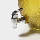 Диспенсер для напитков стеклянный «Фреш», 4 л, 21×16×24 см, цвет жёлтый - фото 9536846