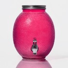Диспенсер для напитков стеклянный «Фреш», 4 л, 21×16×24 см, цвет розовый - Фото 2
