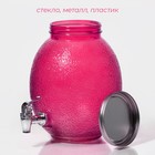 Диспенсер для напитков стеклянный «Фреш», 4 л, 21×16×24 см, цвет розовый - Фото 3