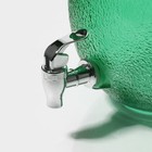 Диспенсер для напитков стеклянный «Фреш», 4 л, 21×16×24 см, цвет зелёный - Фото 4