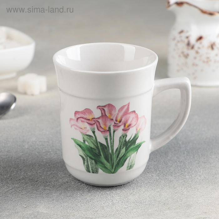Кружка керамическая Доляна «Розовые каллы», 200 мл - Фото 1