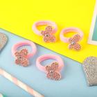 Резинка для волос "Розовый перелив" (набор 4 шт) бабочки, розовый - Фото 2