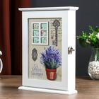 Ключница дерево 6 крючков "Лаванда у окна" 30х21,8х6 см - фото 23392709