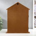 Ключница дерево 6 крючков "Дом со ставнями-сердечками" 29,5х22,5х6 см - фото 21024163