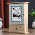 Ключница дерево 6 крючков с ящиком "Пальмовый лист и греческий узор" 29,5х21х8 см - фото 23376464