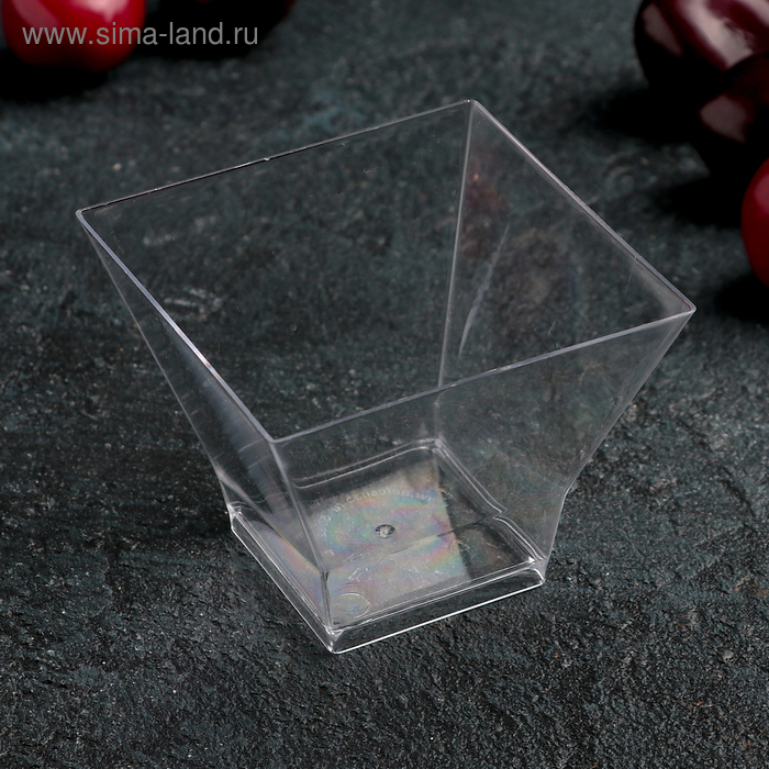 Чашка одноразовая «Пагода», 90 мл, 6,2×6,2 см, цвет прозрачный - Фото 1