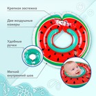 Круг для плавания новорожденных на шею Крошка Я «Арбузик», надувной, с ручками - Фото 2