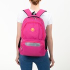 Рюкзак школьный, отдел на молнии, 2 наружных кармана, 2 боковых кармана, дышащая спинка, цвет малиновый - Фото 3