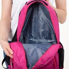 Рюкзак школьный, отдел на молнии, 2 наружных кармана, 2 боковых кармана, дышащая спинка, цвет малиновый - Фото 6