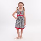 Платье для девочки, рост 92 см, цвет синий (красный пояс) - фото 8936115