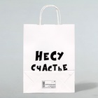 Пакет подарочный «Несу счастье », 24×14×28 см 4773953 - фото 16546357